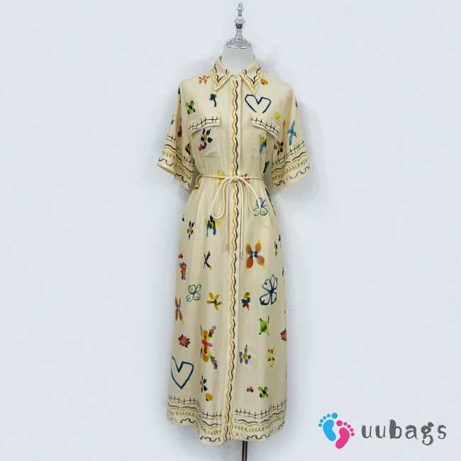 Uubags Alemais Quinn floral linen midi dress - 1