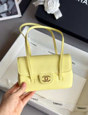 Uubags Chanel mini clutch with leather strap in pale gold 11.5x17x5cm - 1