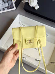 Uubags Chanel mini clutch with leather strap in pale gold 11.5x17x5cm - 4