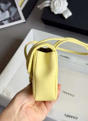 Uubags Chanel mini clutch with leather strap in pale gold 11.5x17x5cm - 6