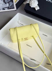 Uubags Chanel medium clutch with leather strap in pale gold 15x22x7cm - 2