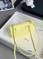 Uubags Chanel medium clutch with leather strap in pale gold 15x22x7cm - 5