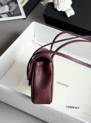 Uubags Chanel mini clutch with leather strap in burgundy 11.5x17x5cm - 5