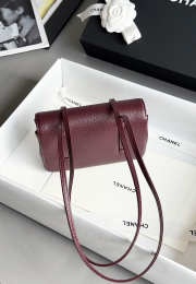 Uubags Chanel mini clutch with leather strap in burgundy 11.5x17x5cm - 3