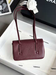 Uubags Chanel mini clutch with leather strap in burgundy 11.5x17x5cm - 2