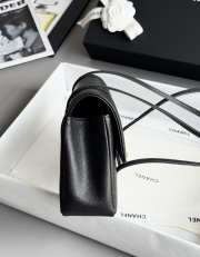 Uubags Chanel mini clutch with leather strap in black 11.5x17x5cm - 6