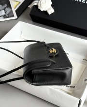 Uubags Chanel mini clutch with leather strap in black 11.5x17x5cm - 5
