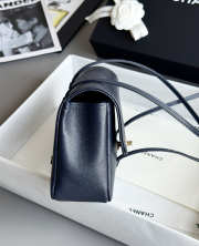 Uubags Chanel mini clutch with leather strap in dark blue 11.5x17x5cm - 6