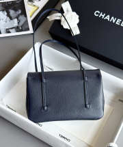 Uubags Chanel mini clutch with leather strap in dark blue 11.5x17x5cm - 5