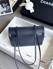 Uubags Chanel mini clutch with leather strap in dark blue 11.5x17x5cm - 2