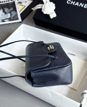 Uubags Chanel mini clutch with leather strap in dark blue 11.5x17x5cm - 4