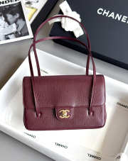 Uubags Chanel medium clutch with leather strap in burgundy 15x22x7cm - 1