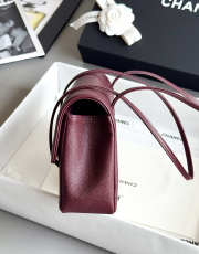 Uubags Chanel medium clutch with leather strap in burgundy 15x22x7cm - 6