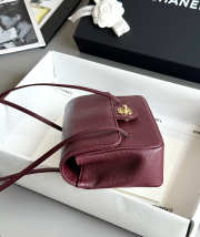 Uubags Chanel medium clutch with leather strap in burgundy 15x22x7cm - 4