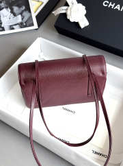 Uubags Chanel medium clutch with leather strap in burgundy 15x22x7cm - 2