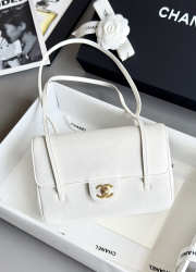 Uubags Chanel medium clutch with leather strap in white 15x22x7cm  - 1