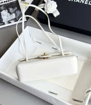 Uubags Chanel medium clutch with leather strap in white 15x22x7cm  - 5
