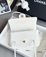 Uubags Chanel medium clutch with leather strap in white 15x22x7cm  - 4