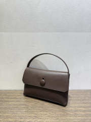 Uubags The Row Small Sally Leather Shoulder Bag In Dark Brown 19x3.5x13.5cm - 6