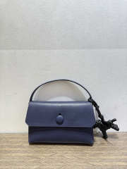 Uubags The Row Small Sally Leather Shoulder Bag In Navy Blue 19x3.5x13.5cm - 1