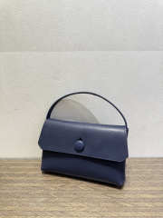 Uubags The Row Small Sally Leather Shoulder Bag In Navy Blue 19x3.5x13.5cm - 2