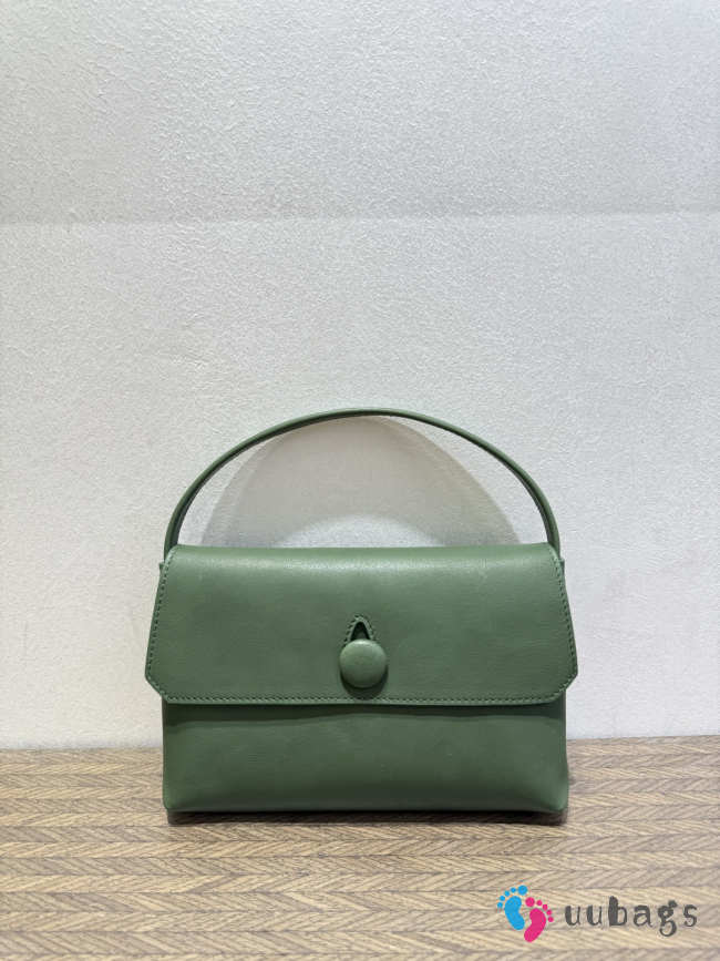 Uubags The Row Small Sally Leather Shoulder Bag In Green 19x3.5x13.5cm - 1