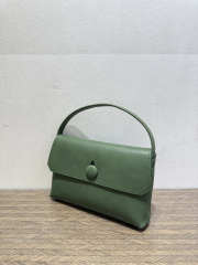 Uubags The Row Small Sally Leather Shoulder Bag In Green 19x3.5x13.5cm - 2