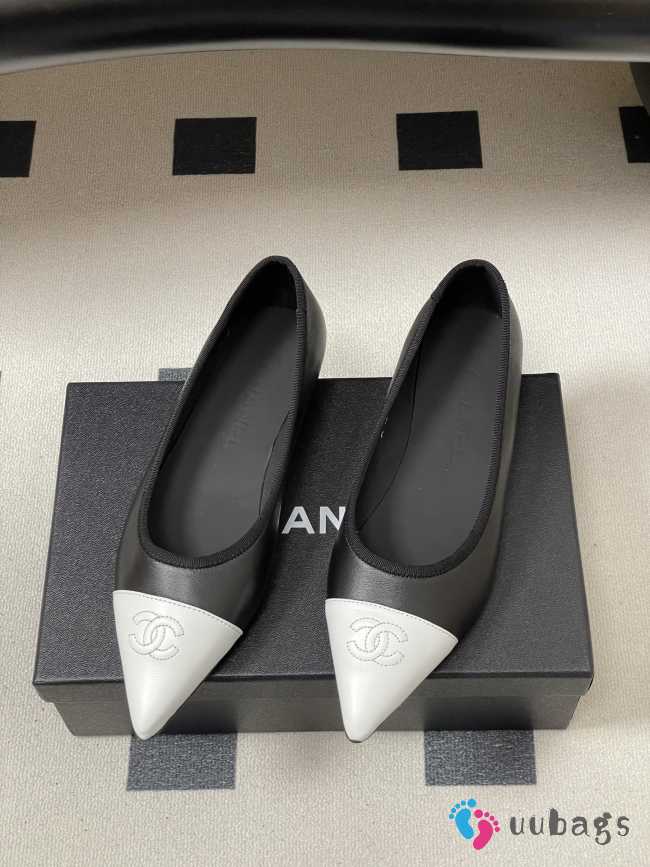 Uubags Chanel Ballerina Shoes Gradient Sheepskin & Sheepskin Black & White - 1