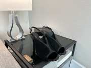 Uubags Chanel Black Suede Slingback Wedge Sandals 9.5cm - 1