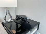 Uubags Chanel Black Suede Slingback Wedge Sandals 9.5cm - 6