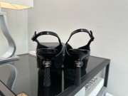 Uubags Chanel Black Suede Slingback Wedge Sandals 9.5cm - 2