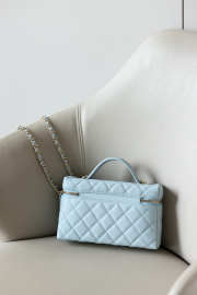 Uubags Chanel Vanity bag with shoulder strap glossy calfskin with grain effect & gold-plated metal in blue 17x19.5x5cm - 2