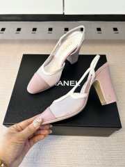 Uubags Chanel Slingbacks Mesh & Grosgrain In Pink 9cm - 3