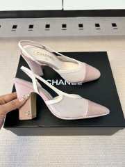 Uubags Chanel Slingbacks Mesh & Grosgrain In Pink 9cm - 2
