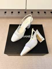 Uubags Chanel Slingbacks Mesh & Grosgrain In White 9cm - 1