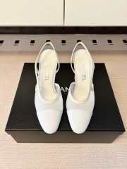 Uubags Chanel Slingbacks Mesh & Grosgrain In White 9cm - 6