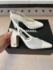 Uubags Chanel Slingbacks Mesh & Grosgrain In White 9cm - 2