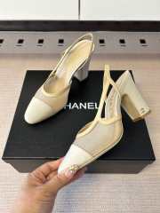 Uubags Chanel Slingbacks Mesh & Grosgrain In Beige 9cm - 6