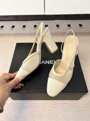 Uubags Chanel Slingbacks Mesh & Grosgrain In Beige 9cm - 5
