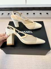 Uubags Chanel Slingbacks Mesh & Grosgrain In Beige 9cm - 3