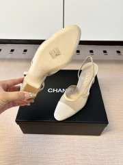 Uubags Chanel Slingbacks Mesh & Grosgrain In Beige 9cm - 4