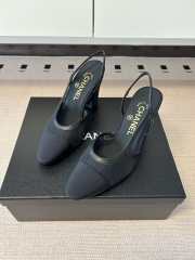 Uubags Chanel Slingbacks Mesh & Grosgrain In Black 9cm - 3