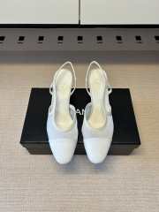 Uubags Chanel Slingbacks Mesh & Grosgrain In White 5.5cm - 1