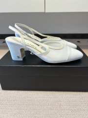 Uubags Chanel Slingbacks Mesh & Grosgrain In White 5.5cm - 6