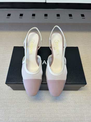 Uubags Chanel Slingbacks Mesh & Grosgrain In Pink 5.5cm