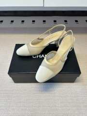 Uubags Chanel Slingbacks Mesh & Grosgrain In Beige 5.5cm - 1