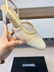 Uubags Chanel Slingbacks Mesh & Grosgrain In Beige 5.5cm - 4