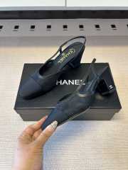 Uubags Chanel Slingbacks Mesh & Grosgrain In Black 5.5cm - 6