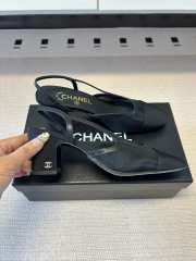 Uubags Chanel Slingbacks Mesh & Grosgrain In Black 5.5cm - 4