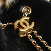 Uubags Chanel 25 Handbag Black Mink Fur with Gold Hardware 30x26x14cm - 5